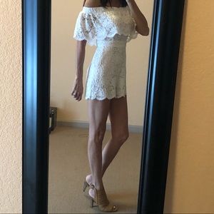 Bebe White Lace Off-Shoulder Dress